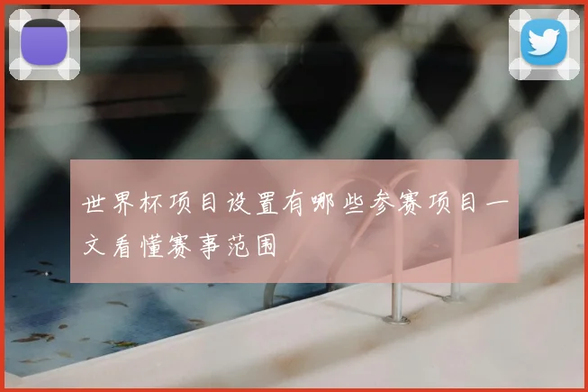世界杯项目设置有哪些参赛项目一文看懂赛事范围